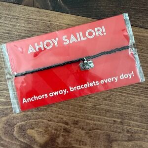 Virgin Voyages Ahoy Sailor Black Beaded Camera Charm Bracelet CVP-25418-E NEW